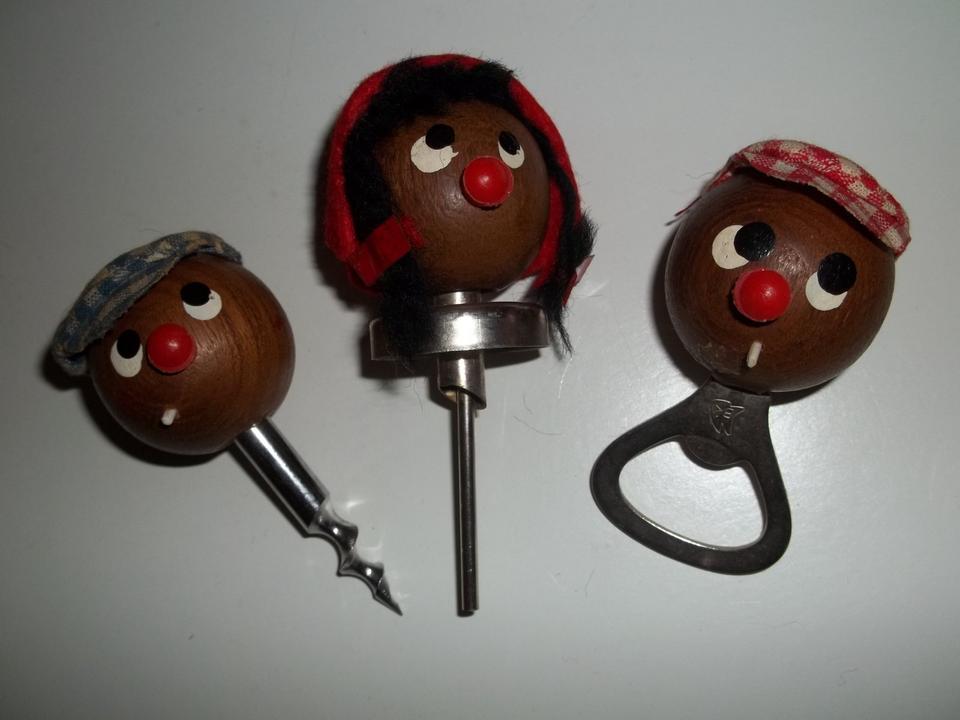 Holz Figuren, Kerzenhalter,Salz/Pfefferstreuer - 50er/ 60er Jahre in Bielefeld