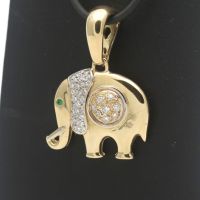 Elefant Anhänger 750 Gold 18 Kt Gelbgold Diamant 0,50 CT Brillant Innenstadt - Köln Altstadt Vorschau