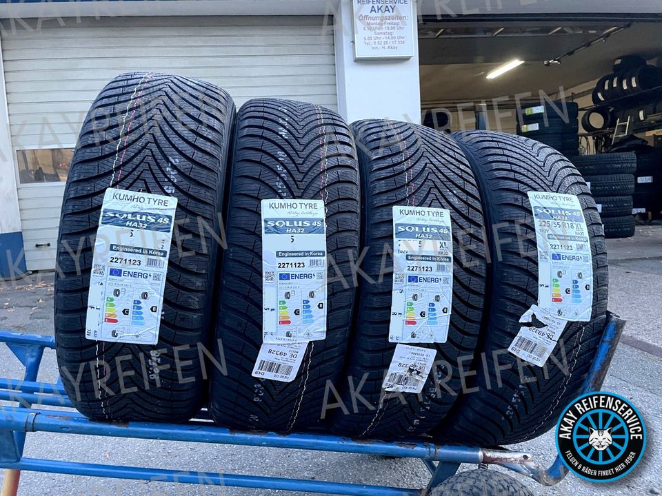 4x 245/45 R18 100W XL ➡️ KUMHO Solus 4S HA32 ➡️ Allwetterreifen Ganzjahresreifen Reifen ➡️ Audi A6 Mercedes E V Vito VW Volvo Opel Insignia Kia Jaguar Nissan BMW F10 Cupra M+S Allwetter Ganzjahres NEU in Melle