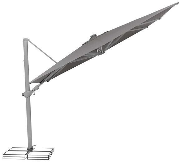 Ampelschirm Varioflex Solar LED 300x300cm Stone grey in Eutin