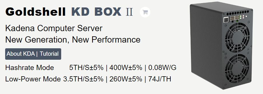 Goldshell KD Box II 5 THs neu | Kadena Miner OVP &andre, KD-Box 2 in Schliersee