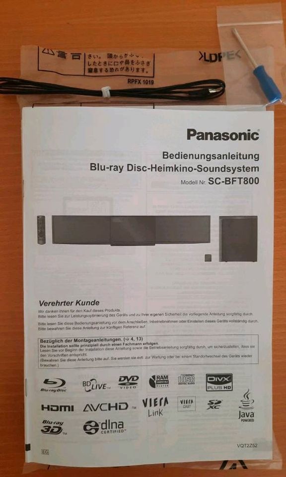 Heimkinosystem Panasonic SC-BFT 800 Blu ray in Langenhagen