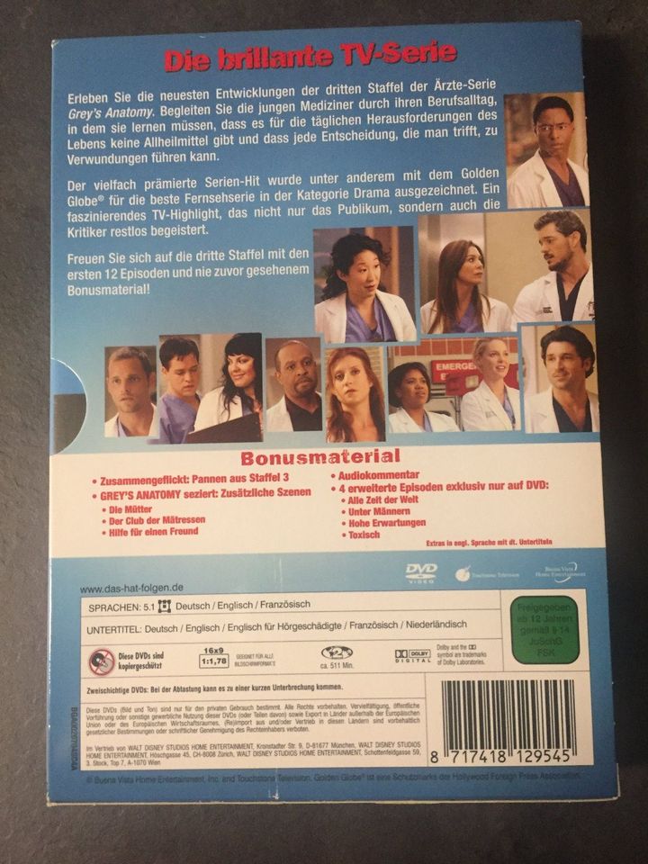 Greys Anatomy Staffel 1-3, 13 DVD´s, Wie alles begann... in Hörselberg-Hainich