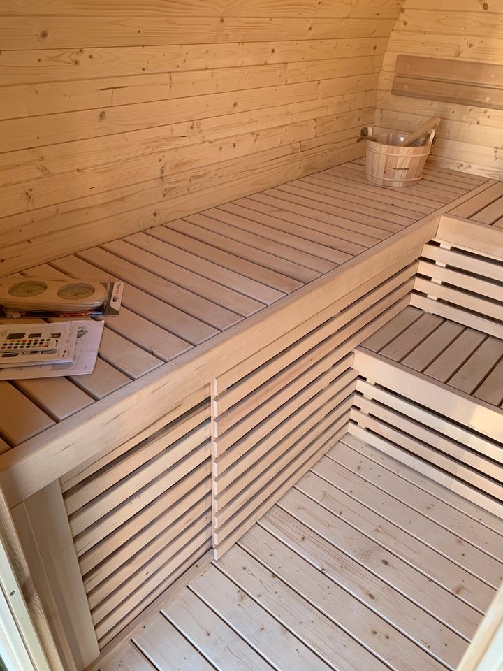 ♨️ SAUNA Birkenblattform Banja Holzofen Fasssauna Gartensauna in Luckenwalde