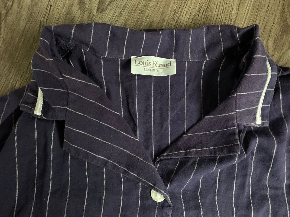 Louis Feraud, Pyjama, Schlafanzug, Hausanzug, Baumwolle, blau in Reinbek