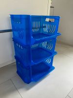 3 stapelbare Schüttgut-Regale / Regalboxen - blau - Kunststoff ** München - Allach-Untermenzing Vorschau