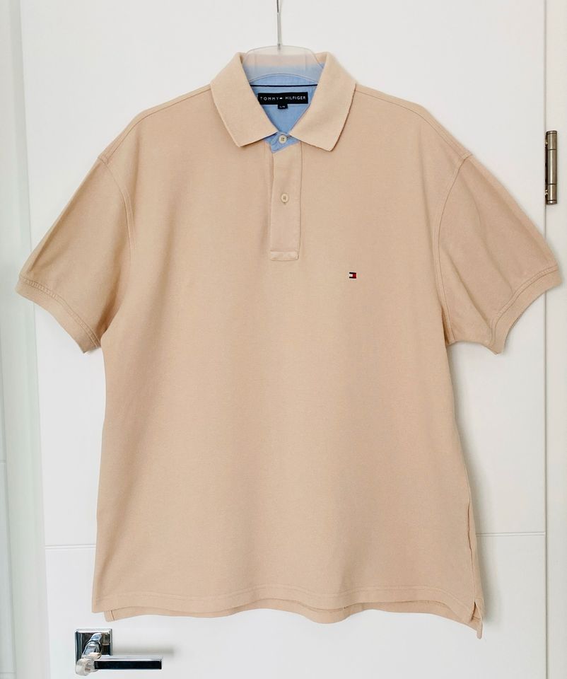 TOP! TOMMY HILFIGER Gr L Herren Poloshirt beige in Kaiserslautern