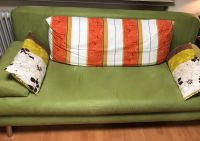 Sofa mit Bettfunktion grüner Velour-Stoff Couch ausklappbar Rheinland-Pfalz - Pfaffen-Schwabenheim Vorschau