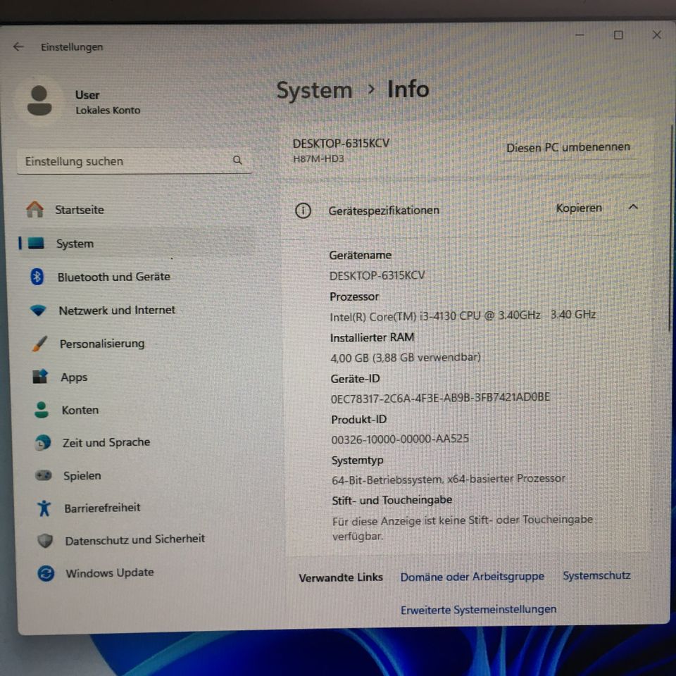 Komplett PC, mit Win 11, SSD, HD, Monitor, Tastatur und Maus in Delligsen