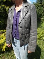 Jacke in grau aus echtem Leder Nordrhein-Westfalen - Unna Vorschau