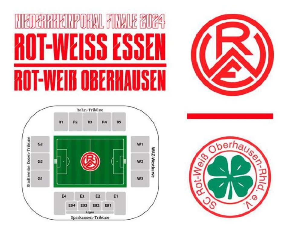 1 Ticket Rot-Weiss Essen : Rot Weiß Oberhausen - Block R3 in Essen