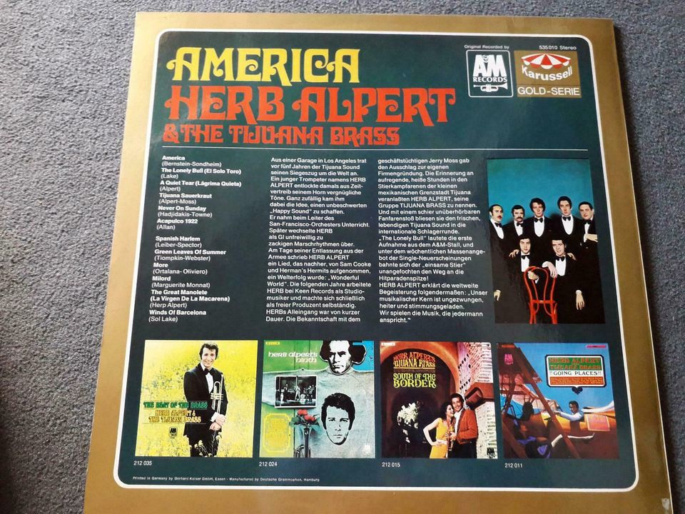 Herb Alpert & The Tijuana Brass AMERICA LP Vinyl in Schweitenkirchen