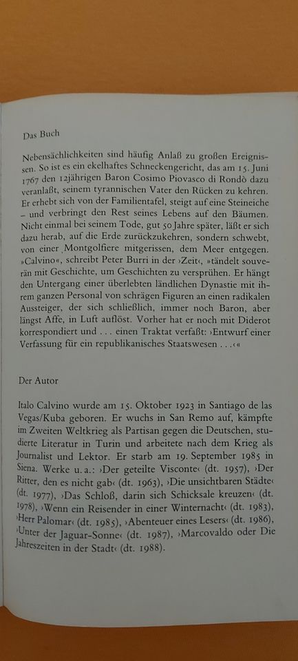 Italo Calvino Der Baron auf den Bäumen  Roman Italienische Bücher in Heidelberg