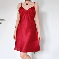 Vintage Coquette rot satin mini slip kleid Duisburg - Röttgersbach Vorschau