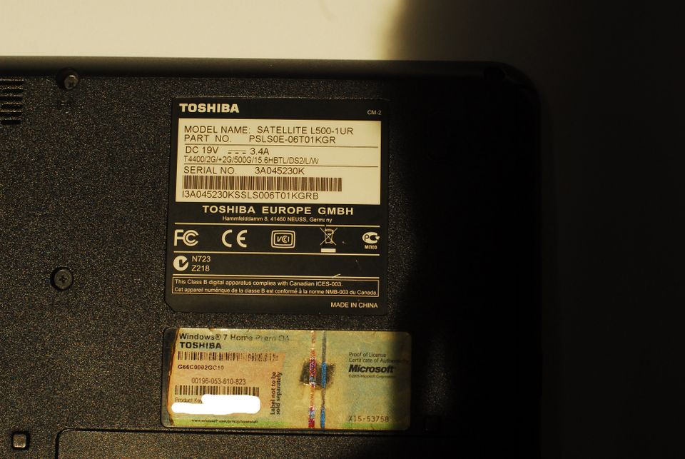 Notebook/Laptop Toshiba Satellite L500 15,5" in Nienburg (Weser)
