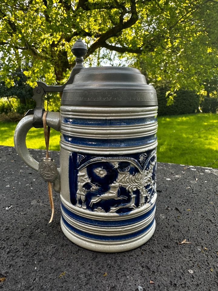 Original Gerz Bierkrug mit Zinndeckel in Aachen