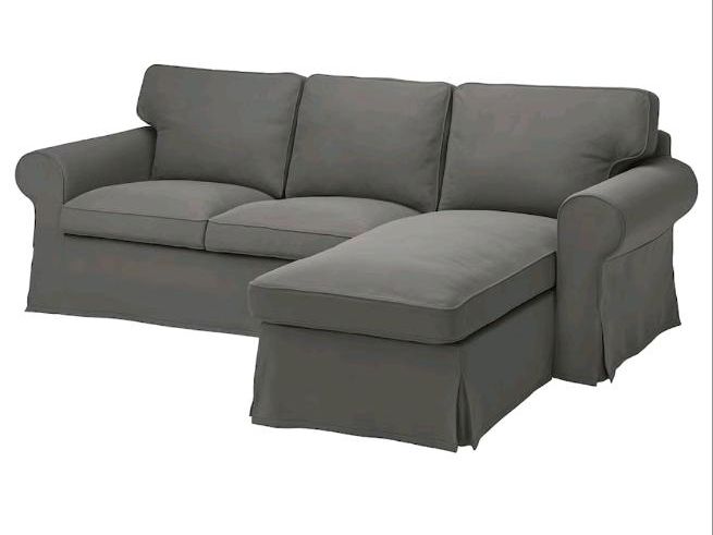 Cremefarbender Bezug für Ikea Ektorp 3er Sofa mit Récamiere in Düsseldorf