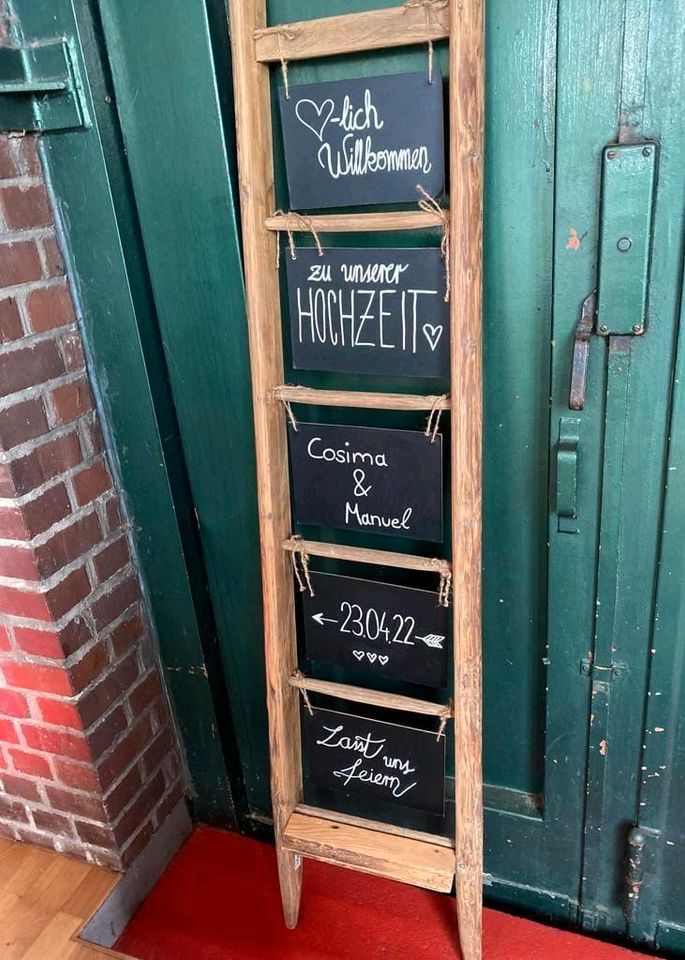 Verleih ❤ Dekoleiter Schilder Aufsteller Fenster Hochzeit Deko in Keltern