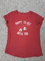 T-Shirt weinrot "Happy to bee with you" Bayern - Höchstädt a.d. Donau Vorschau