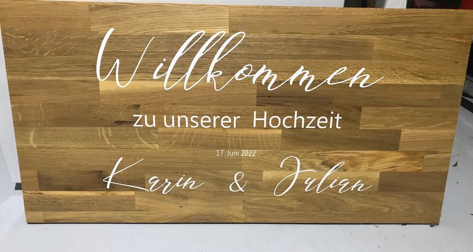 Holzschild / Willkommensschild Hochzeit in Straubing