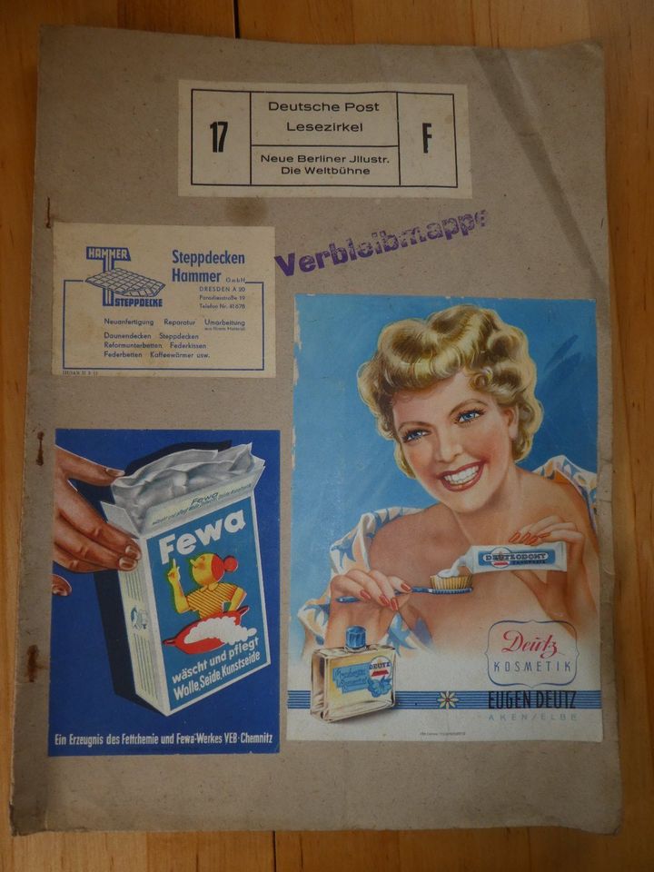Reklame verschiedener Firmen 1953 in Glauchau