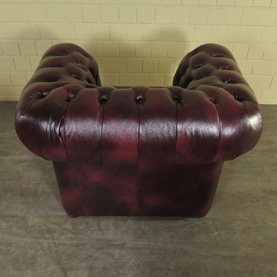 23766 Chesterfield Sessel Leder Rot-Braun inkl. Transport in München