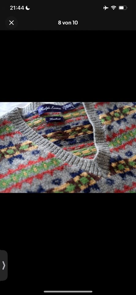 Ralph Lauren Purple Label Fair Isle Pullunder XL in Grünwald