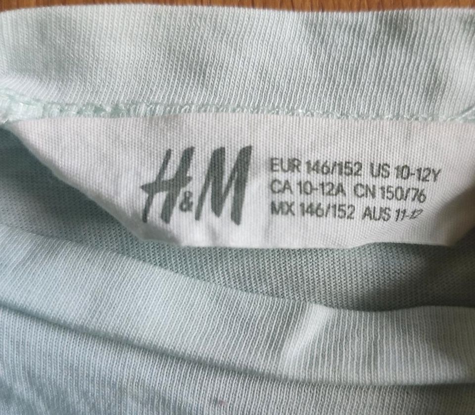 T-Shirt Mädchen kurz 146/152 H&M grün in Schweringen