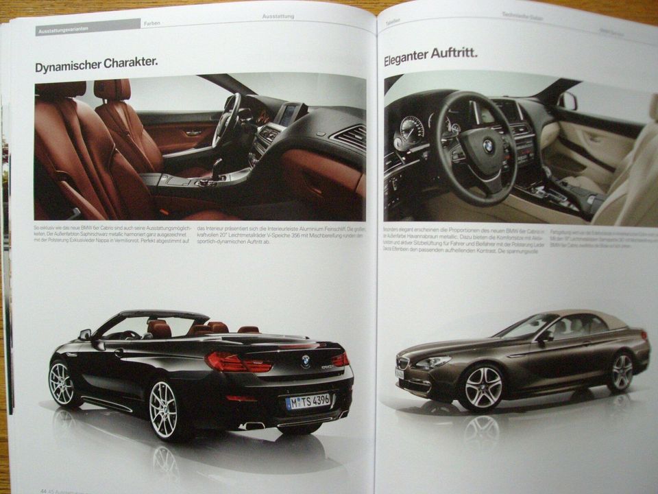 Prospekt BMW 6 6er F12 F13 Cabrio Coupe neuwertig !!! in Ebstorf