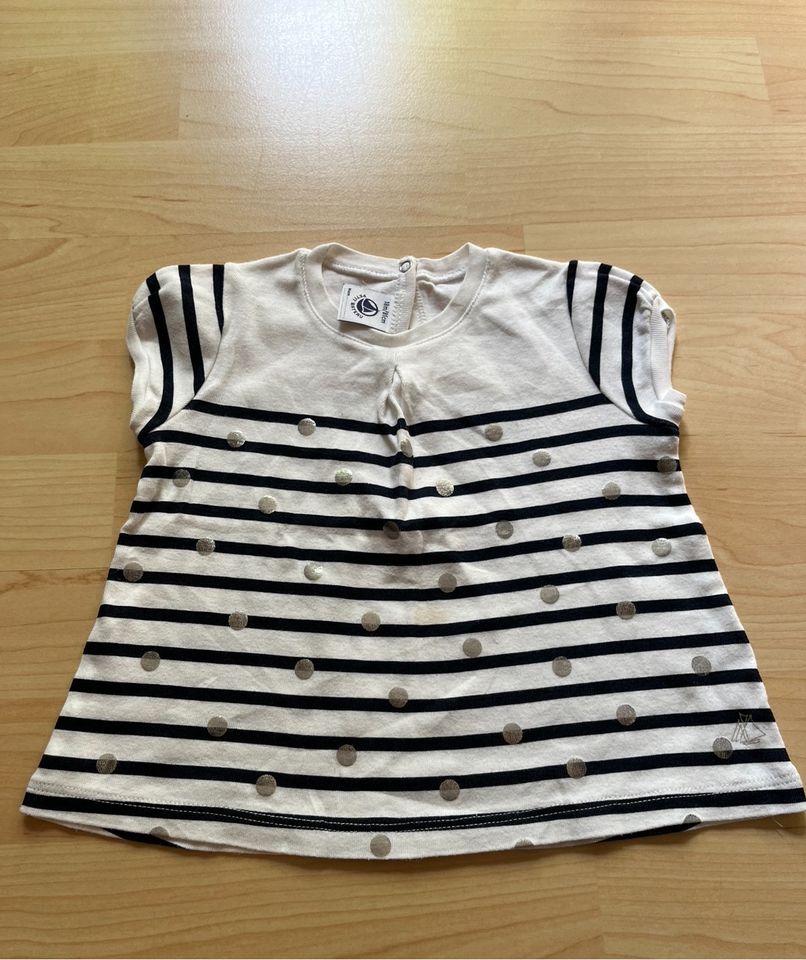 Petit Bateau T- Shirt gestreift m. Silber Punkten in Hamburg