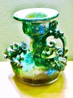Alte, kunstvolle Keramik Vase, H ca.13 cm+kleiner Kerzenständer Berlin - Wilmersdorf Vorschau