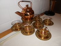 Teeservice, Kuper-Messing-Glas, Vintage Wandsbek - Hamburg Duvenstedt  Vorschau