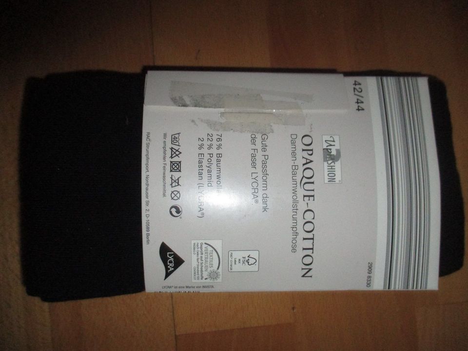 Opaque Cotton Baumwoll Strumpfhose Gr 44/46 schwarz warm weich in Dinklage