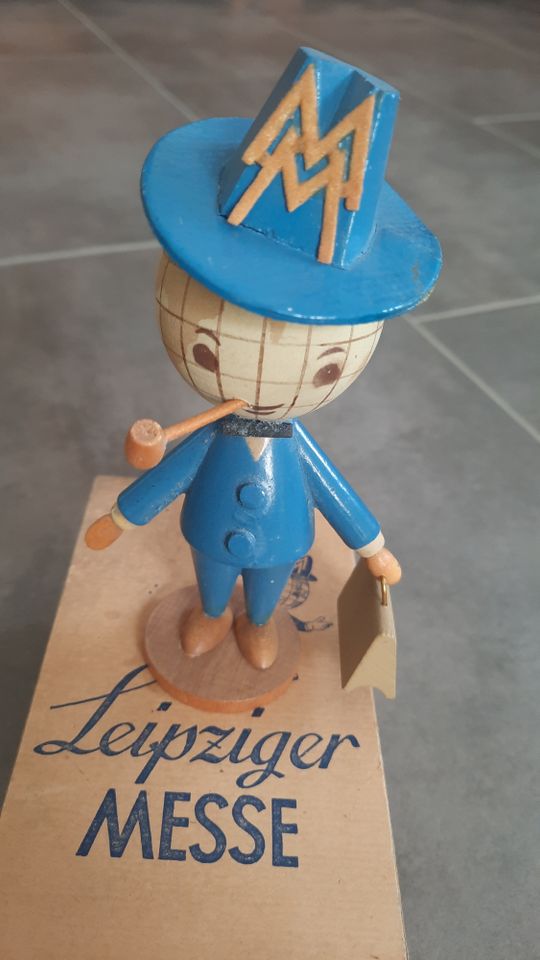 DDR MESSE MÄNNCHEN HOLZ WERBEFIGUR FIGUR OVP RAR OSTALGIE VINTAGE in Erlau