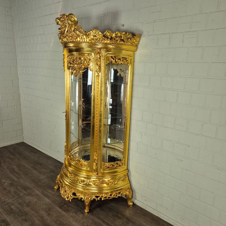 24898 Vitrine Schrank Barockstil Gold 1,25 m in Nordhorn