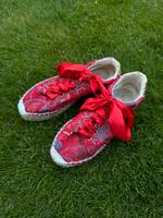 Replay Satin Espadrilles zum Schnüren rot / Sommer Sneaker 38 Hessen - Lampertheim Vorschau
