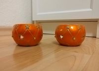 2 Teelichthalter orange aus Keramik Hessen - Groß-Gerau Vorschau