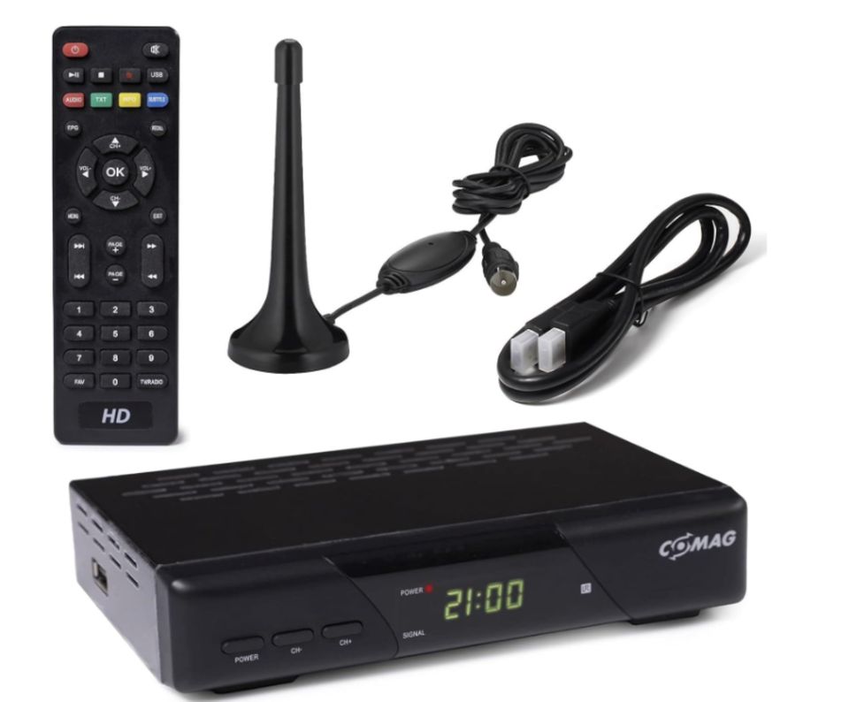 omag SL30 DVB-T2 Receiver + aktive Zimmerantenne + HDMI Kabel, HD in Rödermark