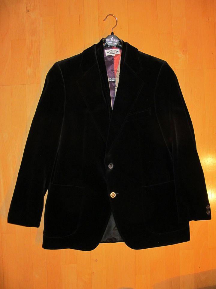 Herren Blazer / Sakko mit Weste, schwarzer Samt, Gr. 27 bzw. 48 in Ehingen (Donau)