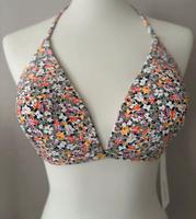 ESPRIT Bikini Oberteil Neckholder *Gr.42* Khaki mit Bunten Blüten Niedersachsen - Walsrode Vorschau
