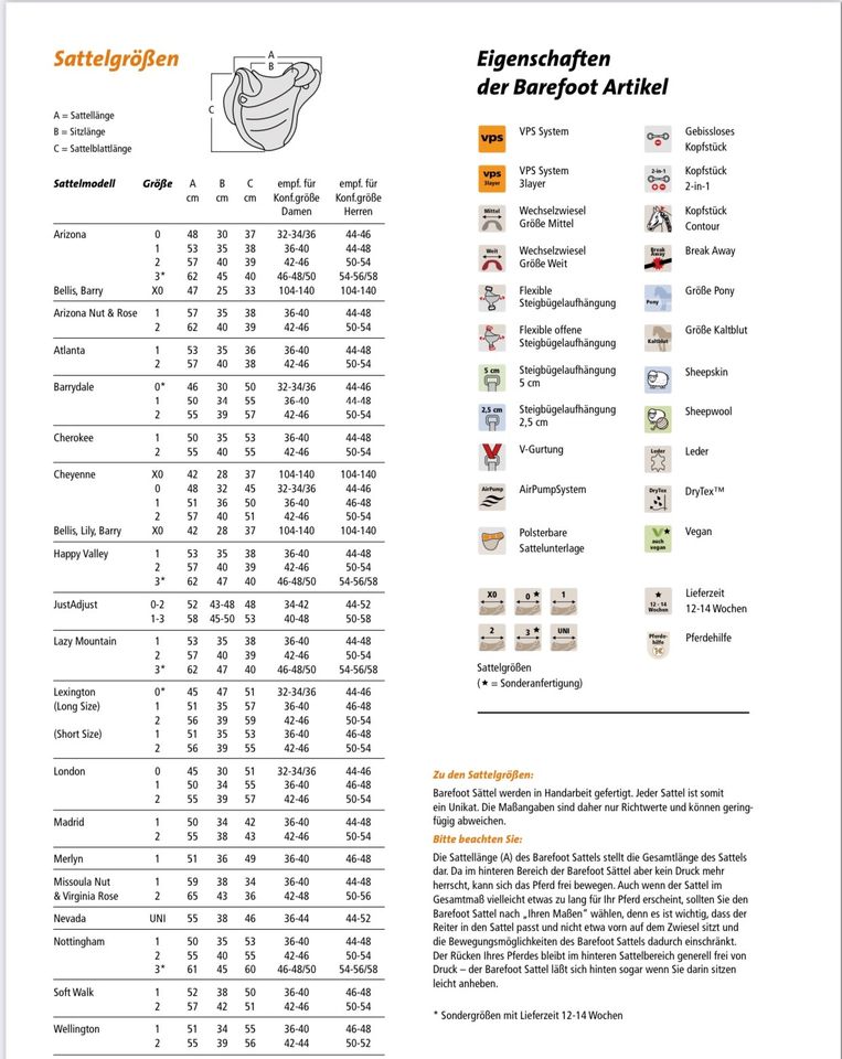 Barefoot Sattel Cheyenne Leder-NEU-Probe mögl.-3 Größen in Harpstedt