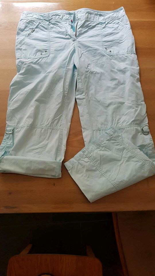 Sommerhose, ganz leichter Stoff, türkis, Größe 42, NEU in Bad Schwalbach