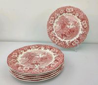 England Woodland Enoch Wedgwood 6x Speiseteller Rot 28cm Hessen - Bad Soden am Taunus Vorschau