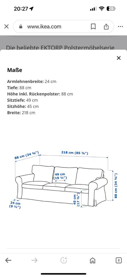 Couch 3 - Sitzer von Ikea in Nidderau