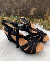 Graceland Keilabsatz Sandalen schwarz samt 41 Saarland - Spiesen-Elversberg Vorschau