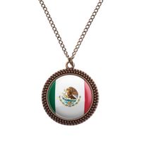 Mexiko Kette - Bronze Vintage Halskette mit Flagge Fahne Mexico Hessen - Trendelburg Vorschau