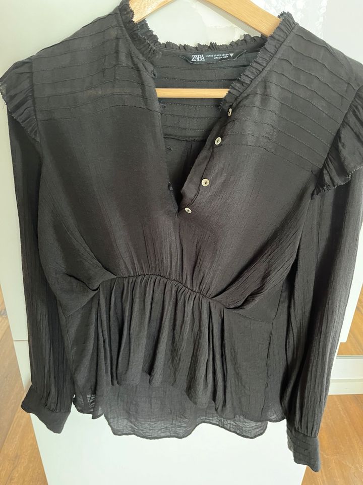 ZARA Bluse Hemd schwarz Gr XS 34 wNEU in Leonberg