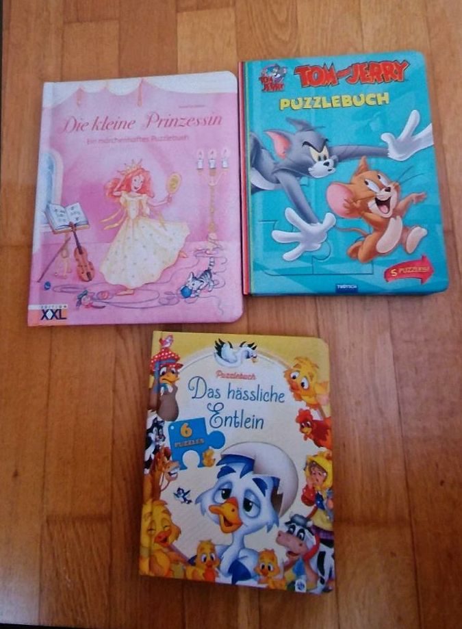 Puzzlebücher hässlich Entlein, Tom und Jerry, Prinzessin in Gröbenzell