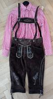 Trachtenlederhose Gr. 46 + rot kariertes Hemd Gr. S Set Baden-Württemberg - Westhausen Vorschau