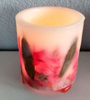 Echtwachs Windlicht Teelichthalter rund Blätter Blüten Rot Rosa Nordrhein-Westfalen - Ratingen Vorschau